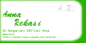 anna rekasi business card